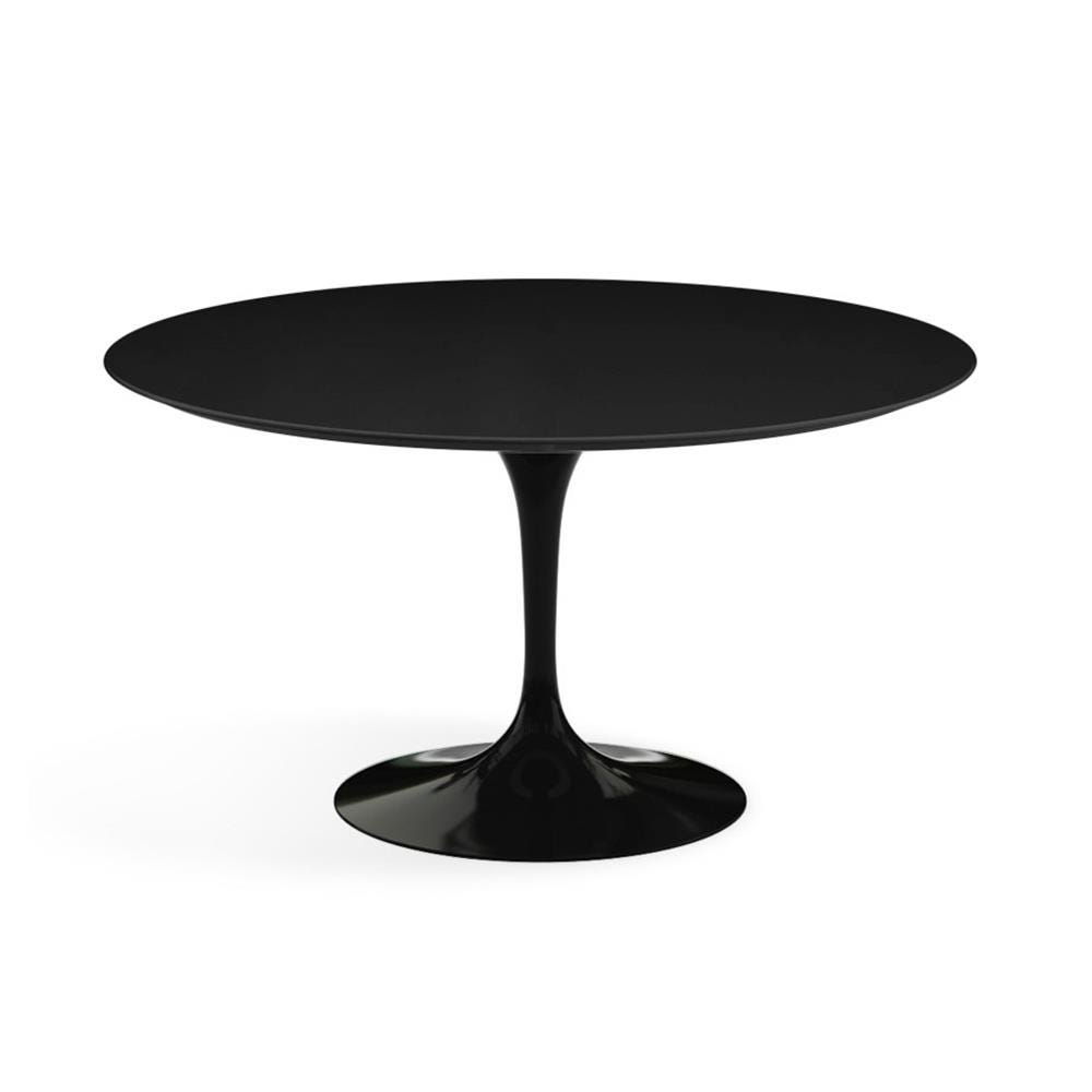 Knoll Saarinen Dining Table Round Laminate Xl Black Base Black Laminate Top White Designer Furniture From Holloways Of Ludlow