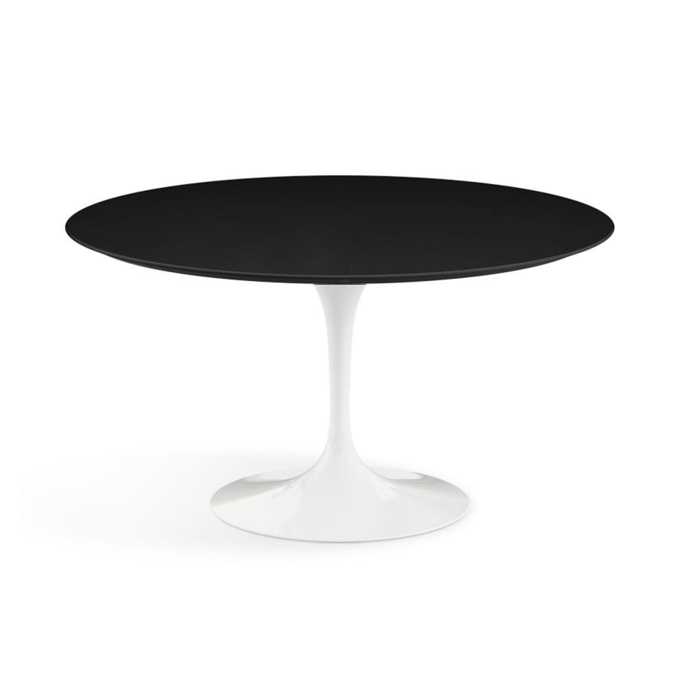 Knoll Saarinen Dining Table Round Laminate Xl White Base Black Laminate Top Designer Furniture From Holloways Of Ludlow