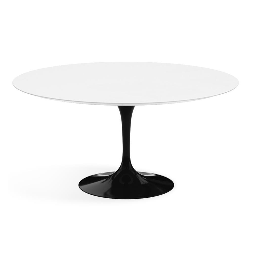 Knoll Saarinen Dining Table Round Laminate Xxl Black Base White Laminate Top Designer Furniture From Holloways Of Ludlow