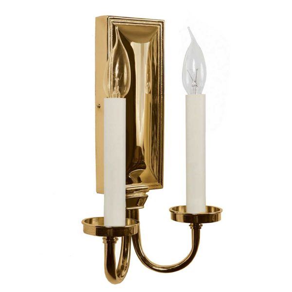 Limehouse Georgian Twin Wall Sconce Lacquered Polished Brass Ip 20 Indoor Use Wall Lighting Brassgold