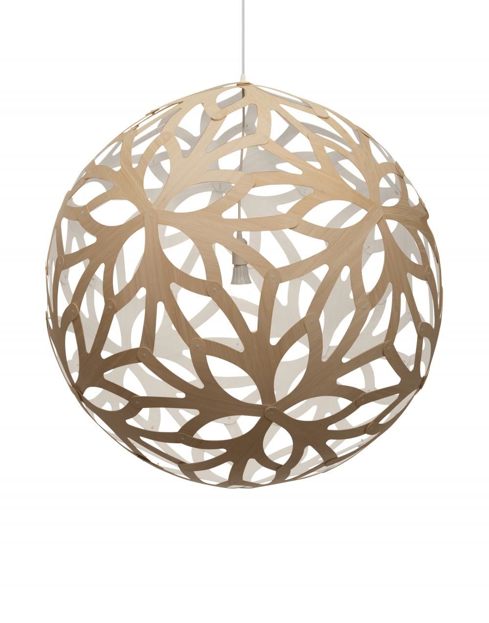 David Trubridge Floral Pendant Coloured 1 Side Large White Designer Pendant Lighting