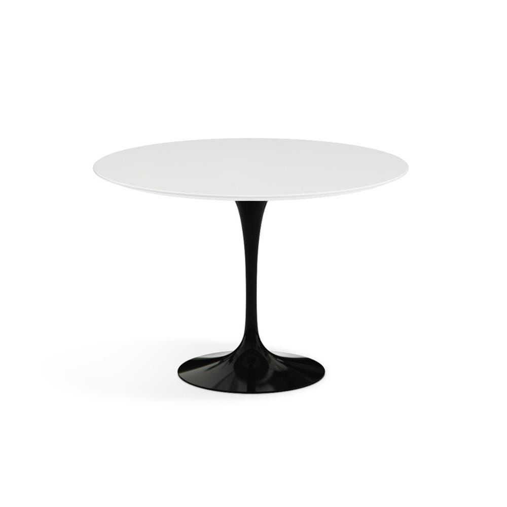 Knoll Saarinen Dining Table Round Laminate Medium Black Base White Laminate Top Designer Furniture From Holloways Of Ludlow