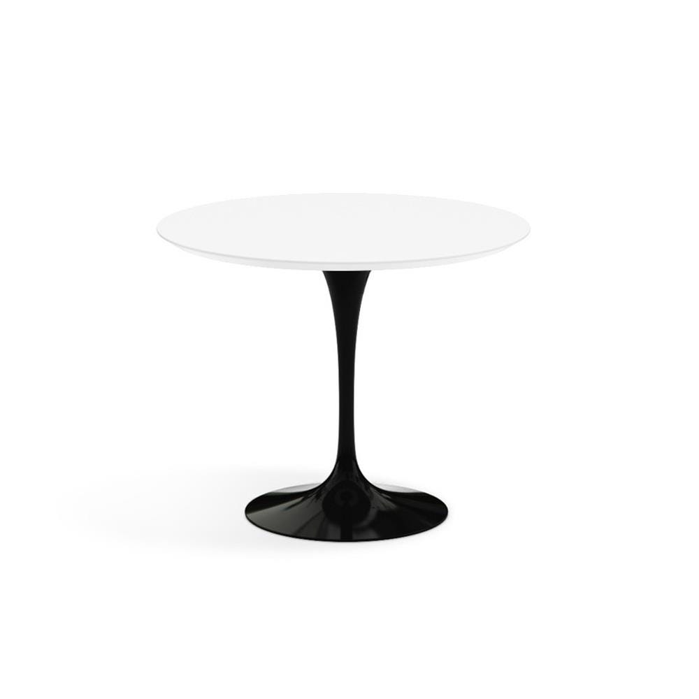 Knoll Saarinen Dining Table Round Laminate Small Black Base White Laminate Top Designer Furniture From Holloways Of Ludlow