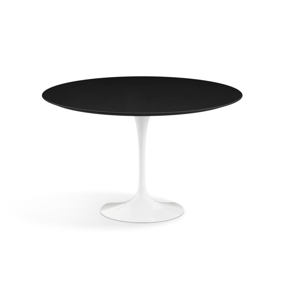 Knoll Saarinen Dining Table Round Laminate Large White Base Black Laminate Top Designer Furniture From Holloways Of Ludlow