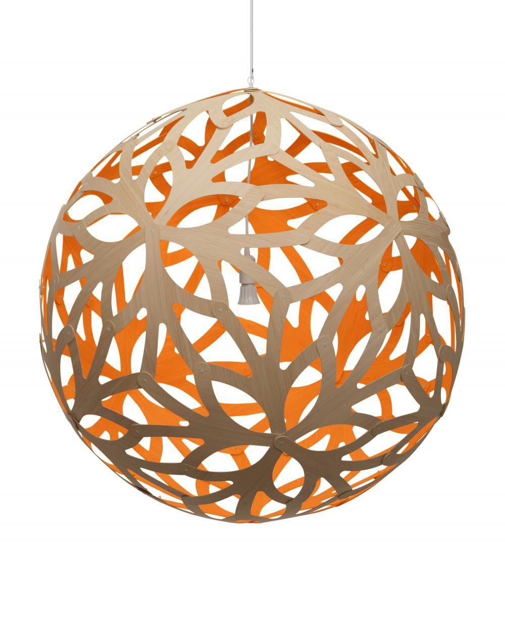 David Trubridge Floral Pendant Coloured 1 Side Xl Orange Designer Pendant Lighting