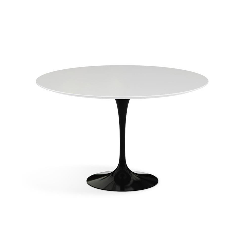 Knoll Saarinen Dining Table Round Laminate Large Black Base White Laminate Top Designer Furniture From Holloways Of Ludlow