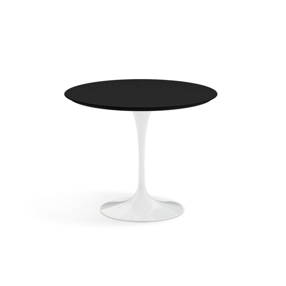 Knoll Saarinen Dining Table Round Laminate Small White Base Black Laminate Top Designer Furniture From Holloways Of Ludlow