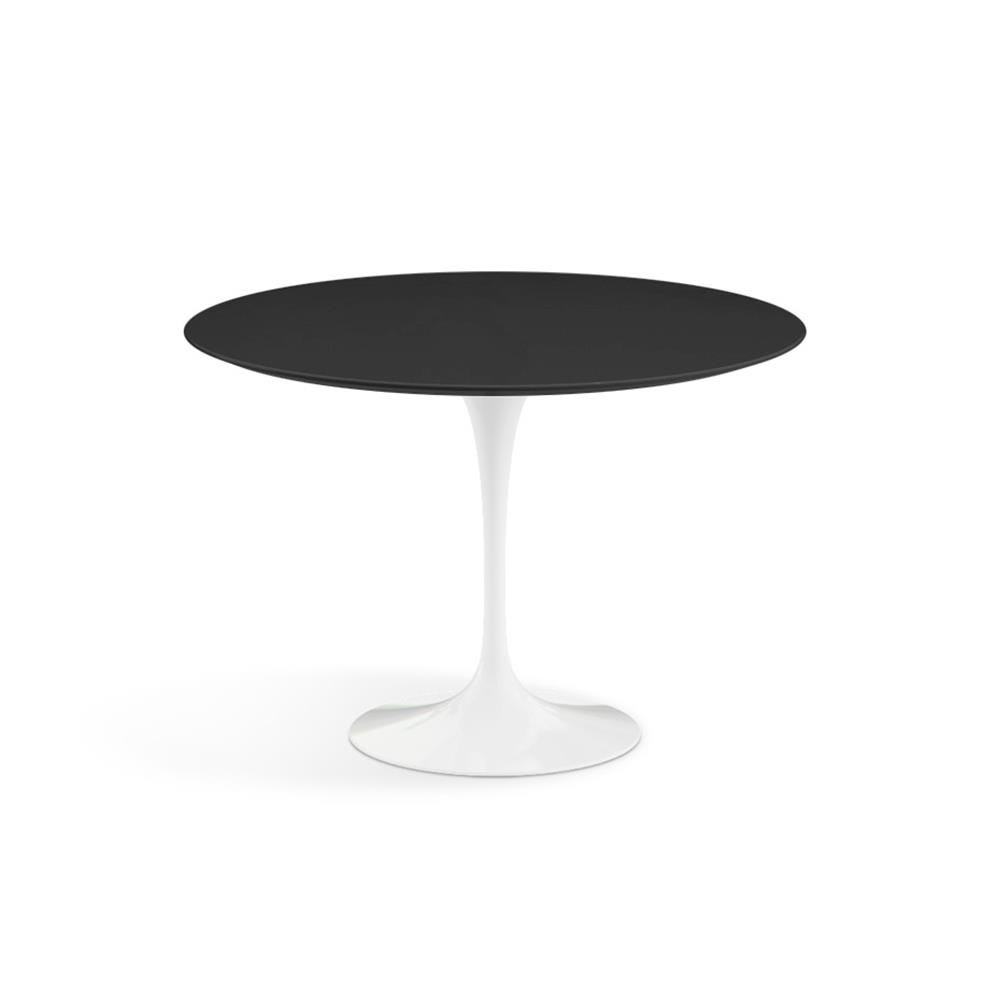 Knoll Saarinen Dining Table Round Laminate Medium White Base Black Laminate Top Designer Furniture From Holloways Of Ludlow