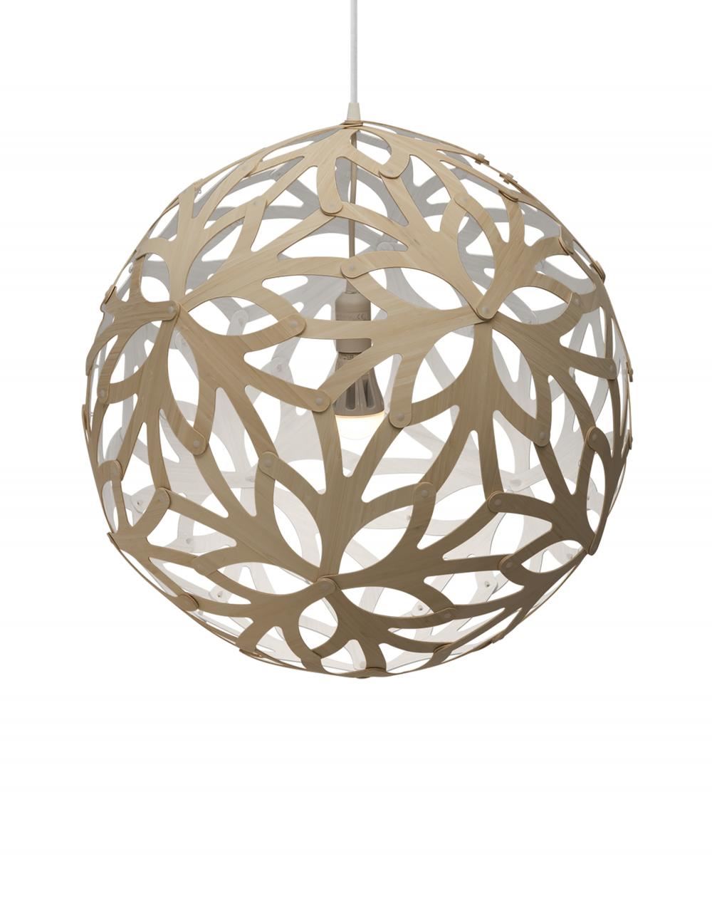 David Trubridge Floral Pendant Coloured 1 Side Medium White Designer Pendant Lighting