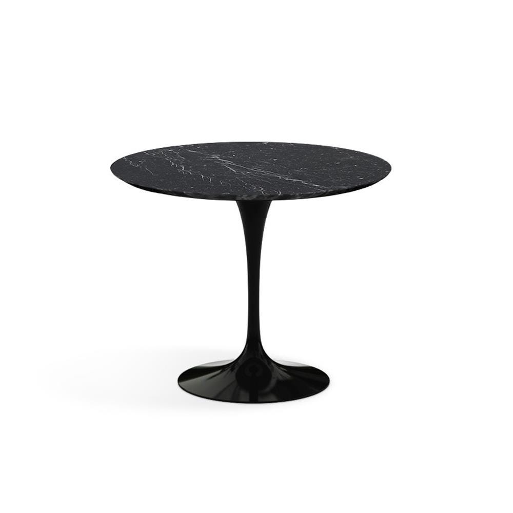 Knoll Saarinen Dining Table Round Marble Small Black Base Satin Nero Marquina Black Marble Top Designer Furniture From Holloways Of Ludlow