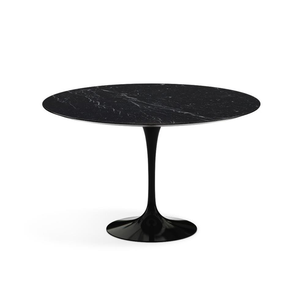 Knoll Saarinen Dining Table Round Marble Large Black Base Satin Nero Marquina Black Marble Top Designer Furniture From Holloways Of Ludlow