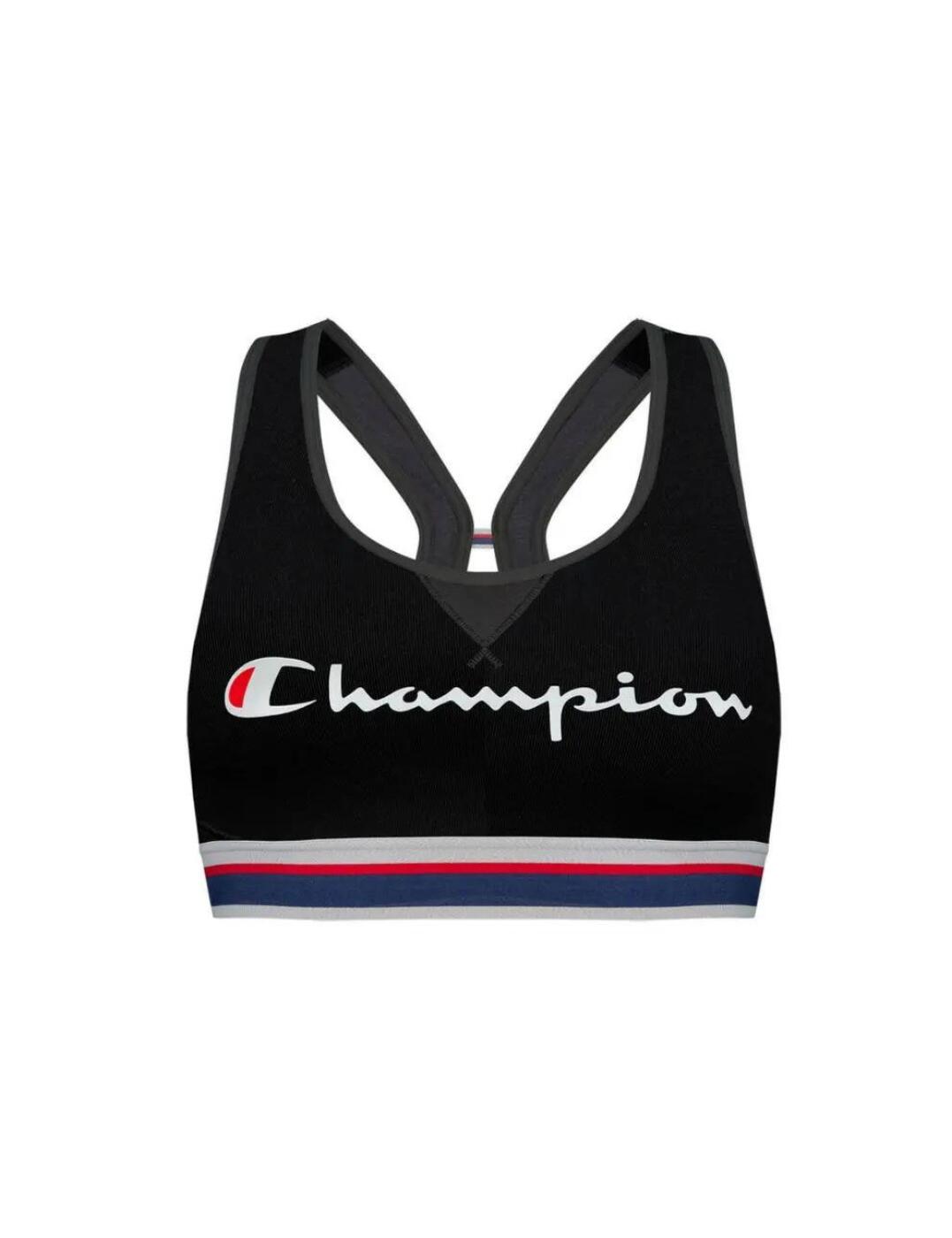 Feel like a champion in this sporty new crop top, by Champion. Complete with the Champion logo, this crop top is super on-trend and is non-wired and non-padded for comfort.  Fun and trendy design Comfortable fit Non-wired Non-padded Composition:- 39% Cotton &pipe; 35% Polyester &pipe; 17% Polyamide &pipe; 9% Elastane Listed in UK sizes  42044-77007-1040086 Y08R0 Sports Crop Top