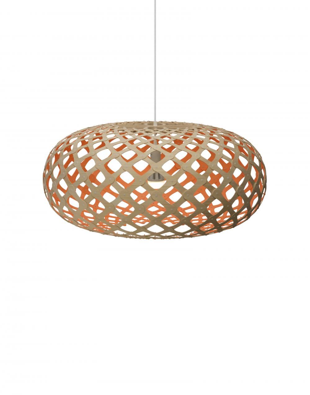 David Trubridge Kina Pendant Coloured 1 Side Large Pink Designer Pendant Lighting