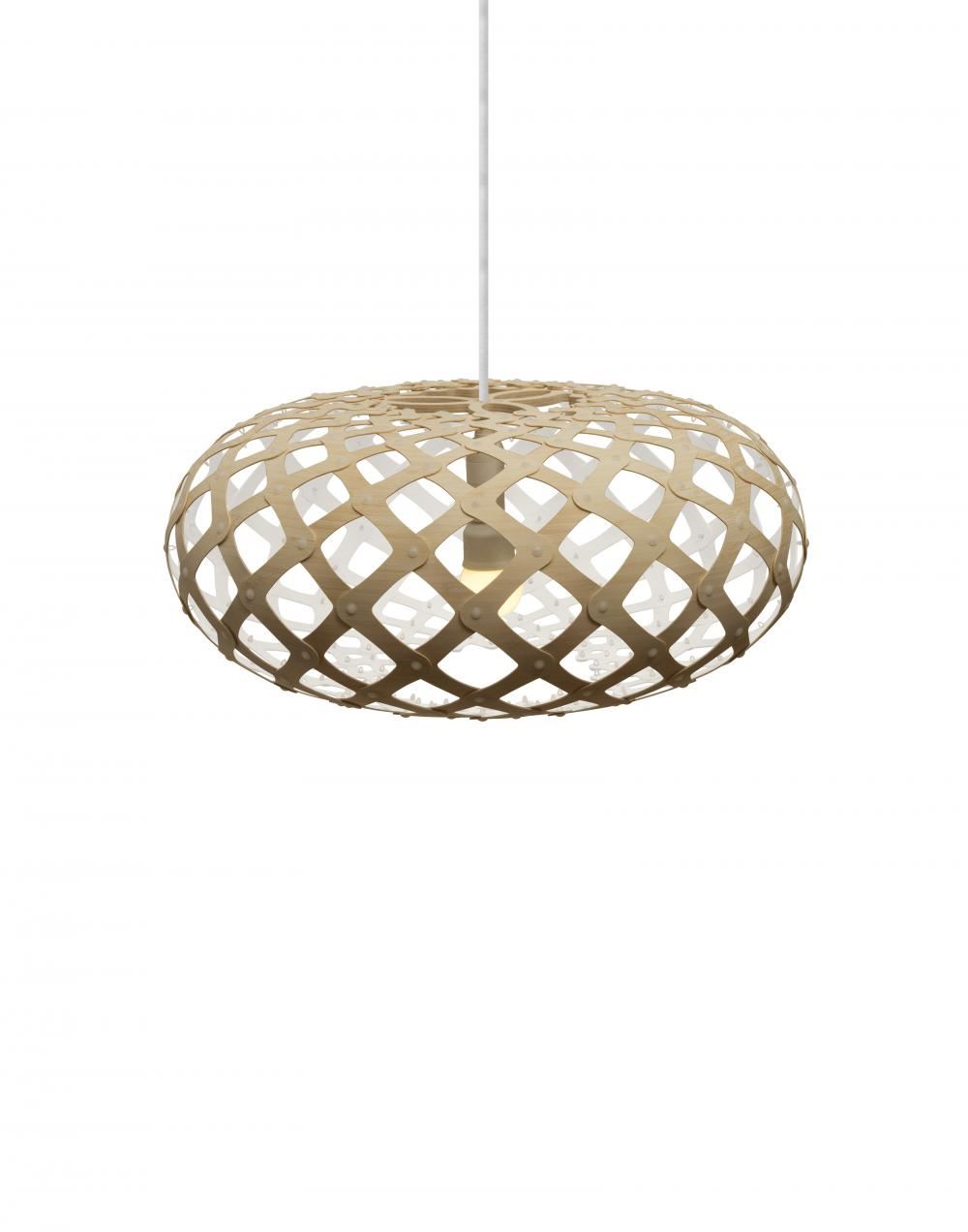 David Trubridge Kina Pendant Coloured 1 Side Small White Designer Pendant Lighting