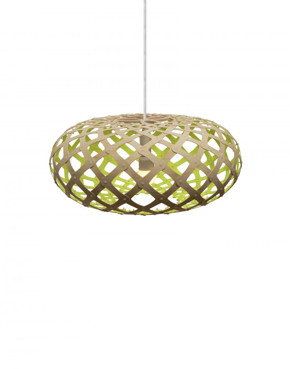 David Trubridge Kina Pendant Coloured 1 Side Small Lime Green Designer Pendant Lighting