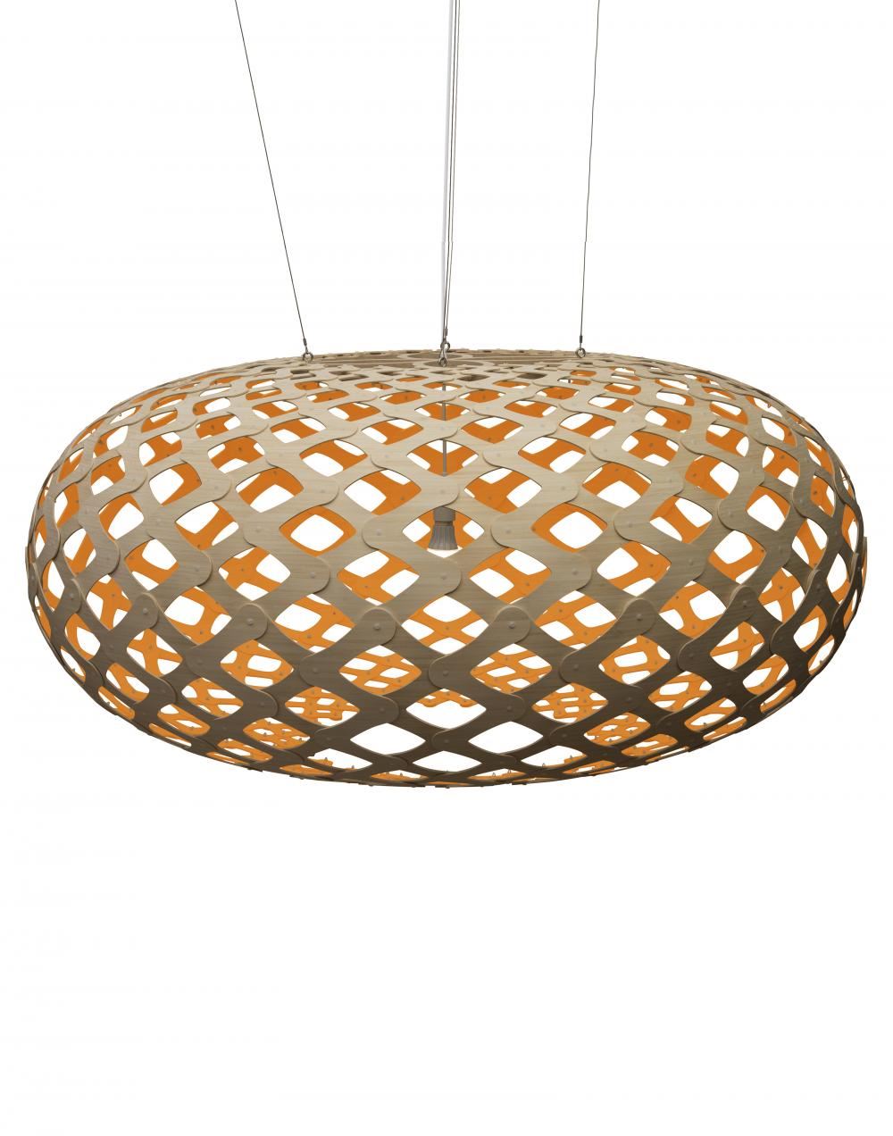 David Trubridge Kina Pendant Coloured 1 Side Giant Orange Designer Pendant Lighting