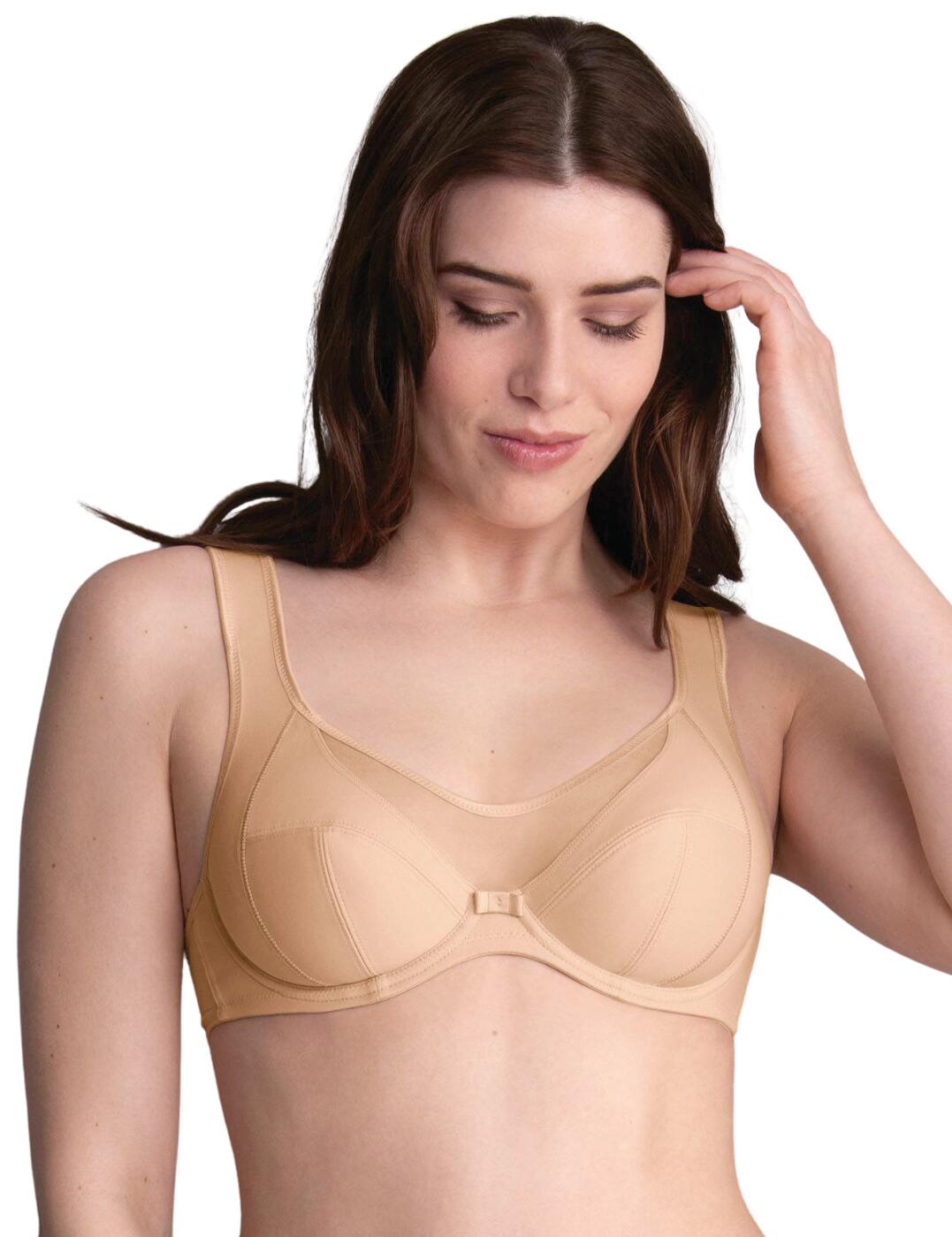 Treat yourself and your bust to this perfect everyday bra that brings a luxury look with the utmost comfort. This comfort bra with underwires is a part of the Clara range by Anita. Lightweight and elegant is what this bra brings with its semi-transparent panel at the scoop neckline which showcases a sneak peek of your beautiful cleavage. The rest of the bra is covered in a plain opaque fabric and it features a feminine bow in the centre. It provides great coverage whilst ensuring support from the underwiring which has been developed to sit even flatter on your skin for an improved comfortable fit. The bra ensures an individual fit with a hook and eye closure as well as thicker front padded adjustable straps.  Comfort bra with underwiring Great coverage Soft plain opaque design with semi-transparent cleavage panel and a centre bow Improved underwiring which lays flatter for an extra comfortable touch Lightweight and elegant Hook and eye closure and thicker front padded adjustable straps Country of origin: Myanmar Composition: Outer fabric: 90% Nylon &pipe; 10% Elastane Listed in UK sizes  57467-101482-1315293 5858  Comfort Bras