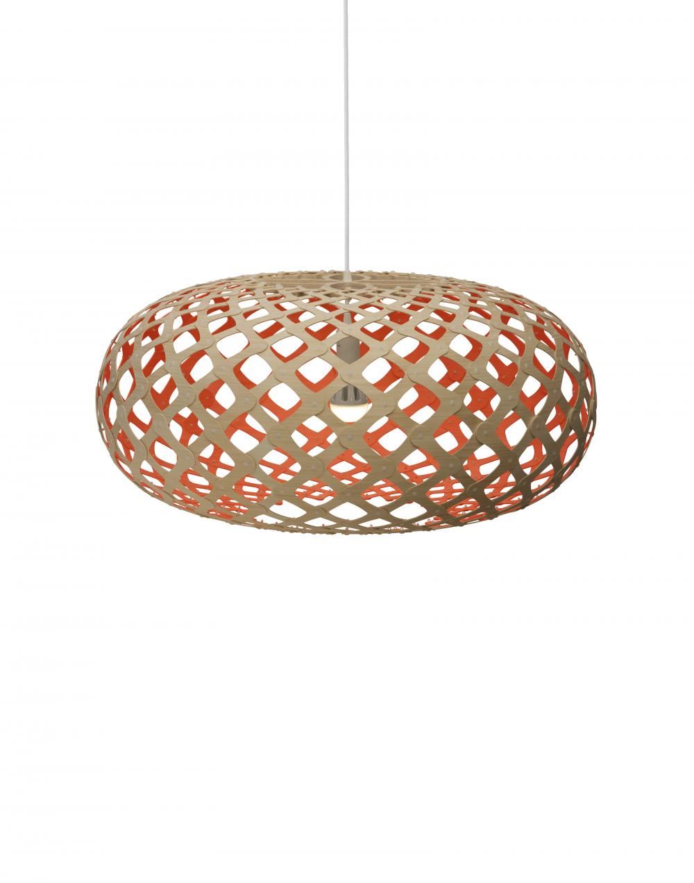 David Trubridge Kina Pendant Coloured 1 Side Large Red Designer Pendant Lighting