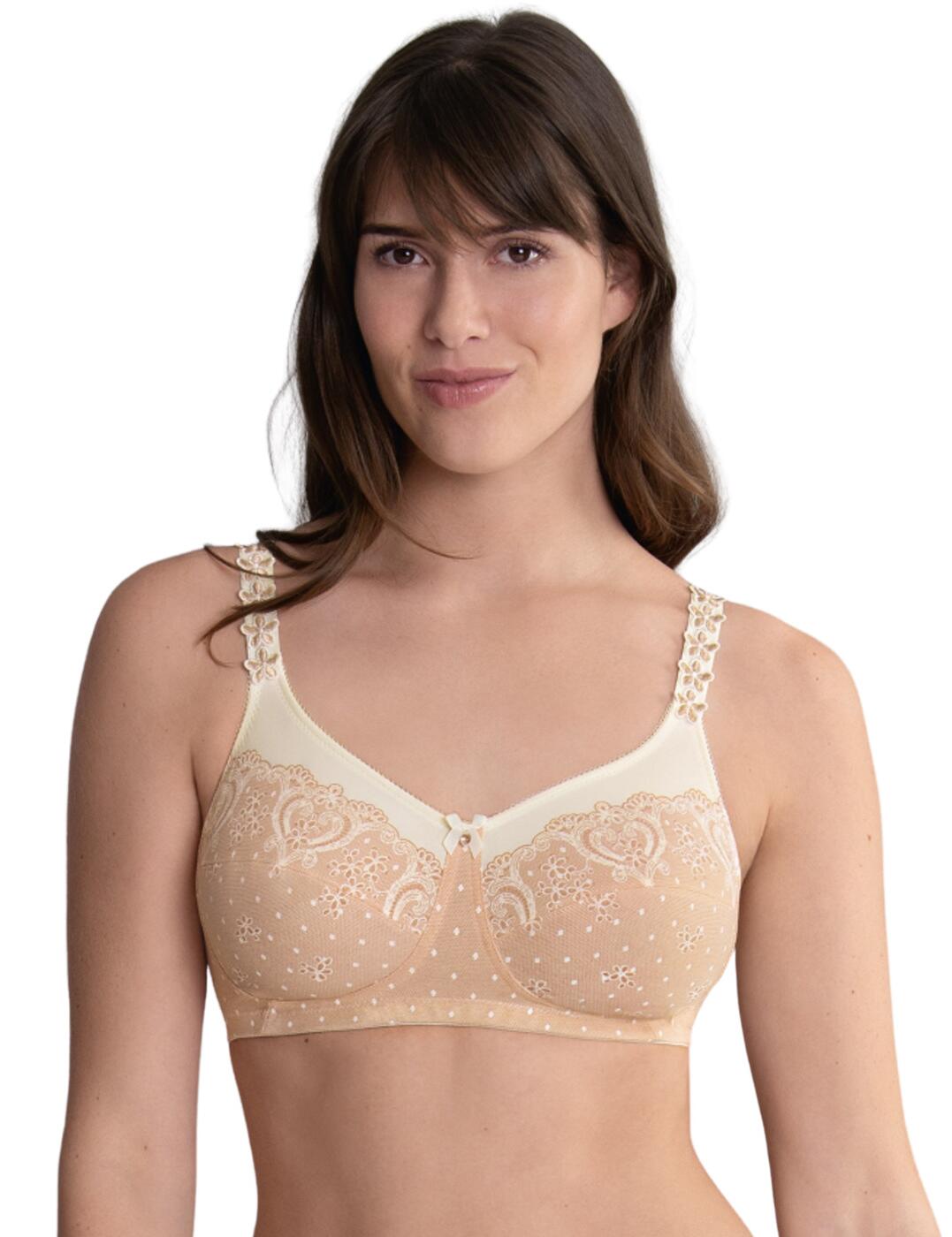 This post-mastectomy bra bilateral from the Belvedere range by Anita Care brings an elegant style and a truly comfortable fit for when you need it the most. The non-wired bra provides full coverage with a slight v-neckline for a feminine feel. It has pockets on both sides for prosthesis which are crafted from super soft stretch fabric with seamless edges for ensures a comfortable feel. The bra features a delicate embroidery flower design and a polka dots print with a mini bow and gem for an elegant touch. Create a perfect fit with the rear hook and eye closure and thicker comfort adjustable straps.  Post mastectomy bra Soft pockets on both sides for prosthesis Full coverage with a slight v-neckline Wireless Feminine embroidery design with a polka-dot print and mini bow and gem in the centre All-over soft fabric Hook and eye closure Comfortable adjustable straps Country of origin: Myanmar Composition: 80% Polyamide &pipe; 20% Elastane Listed in UK sizes  57480-101501-1314893 4787X Post Mastectomy Bra