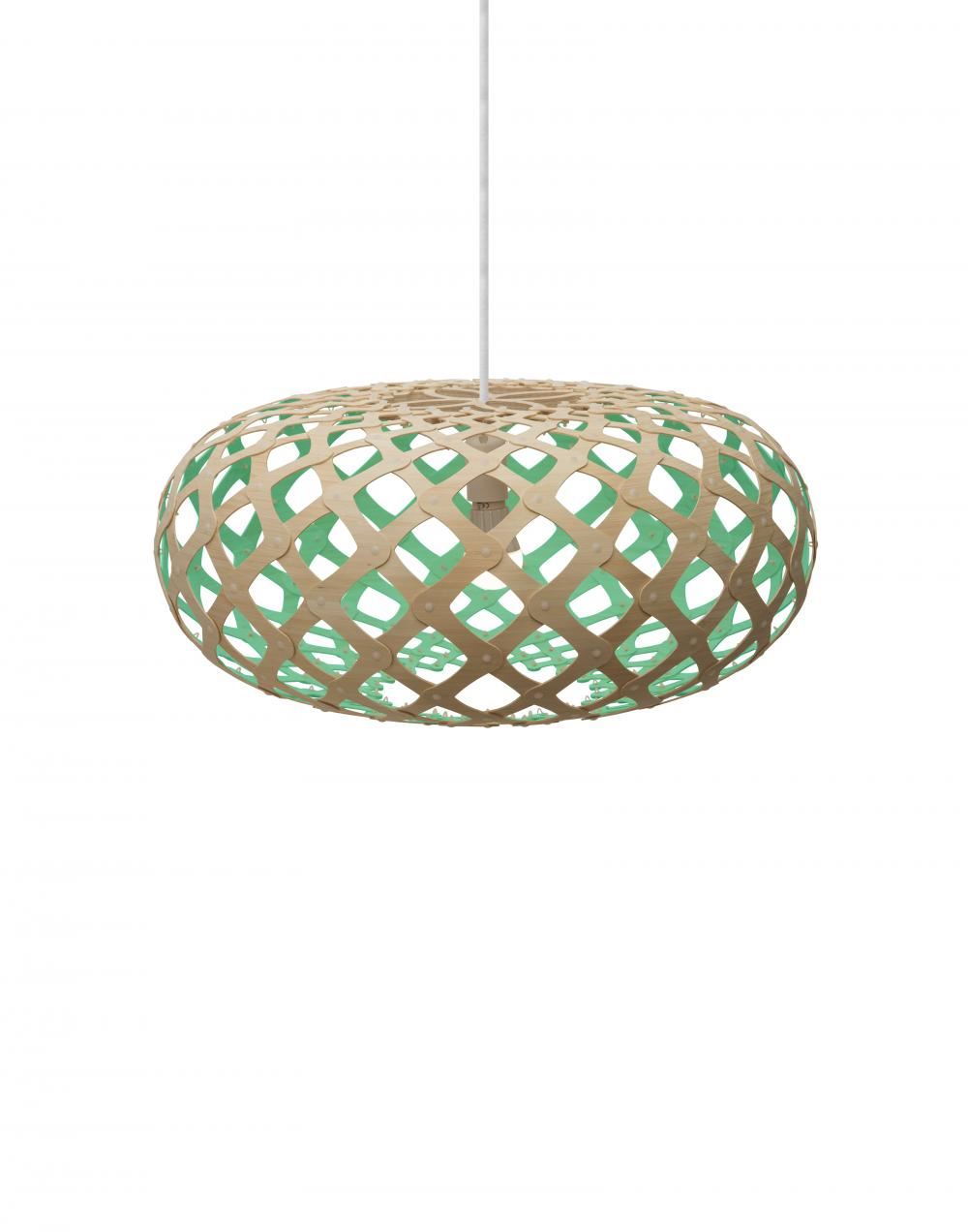 David Trubridge Outlet Kina Pendant Coloured 1 Side Medium Aqua Blue Designer Pendant Lighting