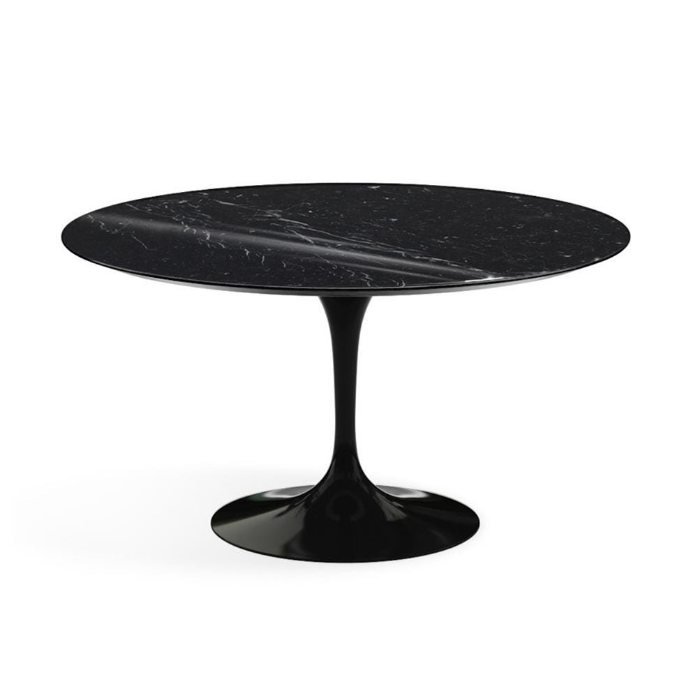 Knoll Saarinen Dining Table Round Marble Xl Black Base Shiny Nero Marquina Black Marble Top Designer Furniture From Holloways Of Ludlow