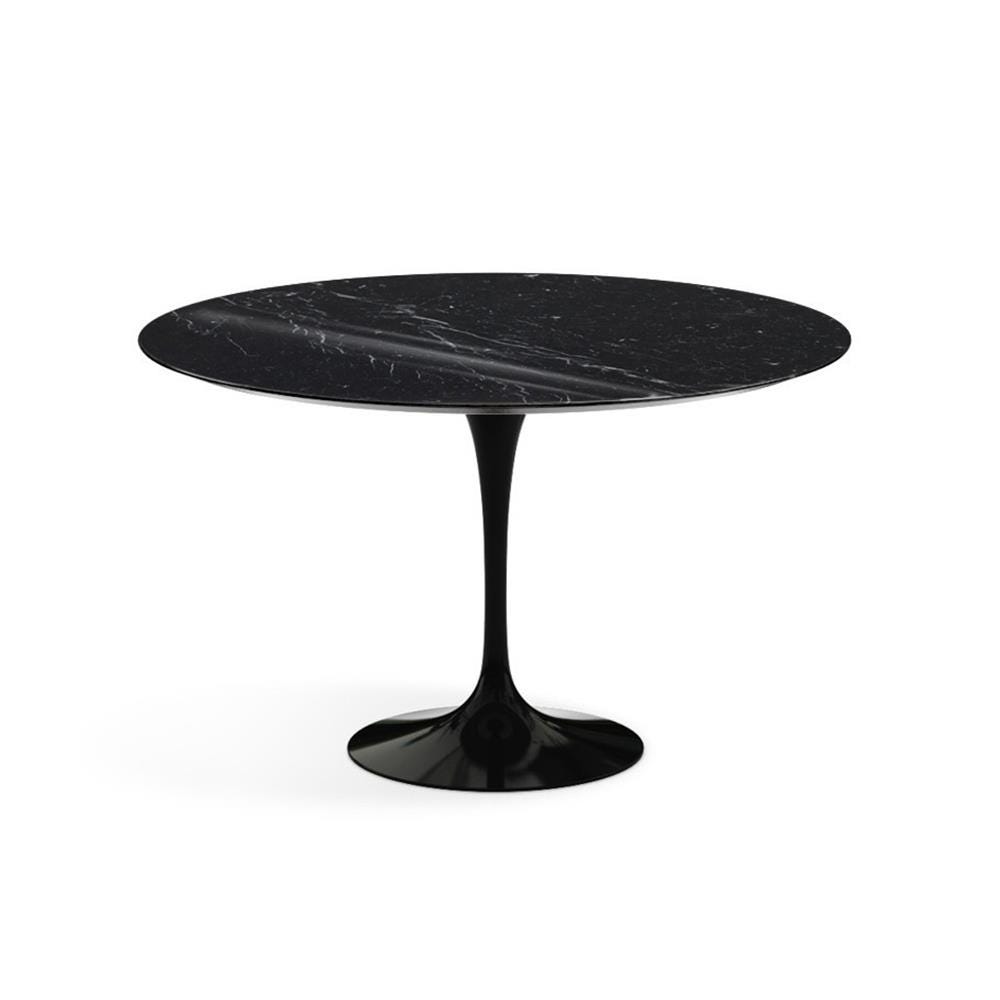 Knoll Saarinen Dining Table Round Marble Large Black Base Shiny Nero Marquina Black Marble Top Designer Furniture From Holloways Of Ludlow