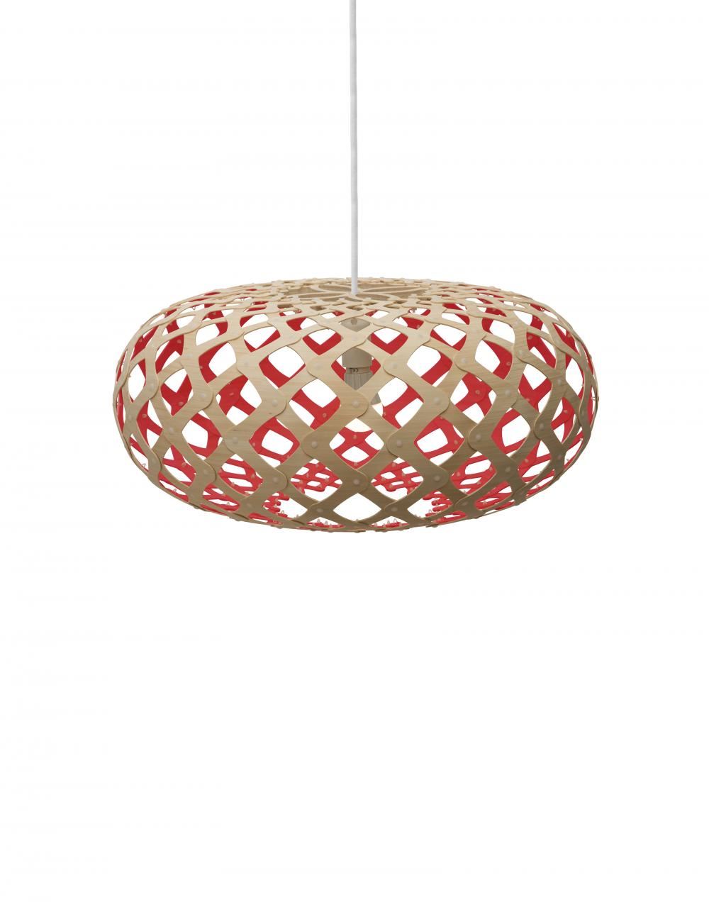 David Trubridge Kina Pendant Coloured 1 Side Medium Red Designer Pendant Lighting