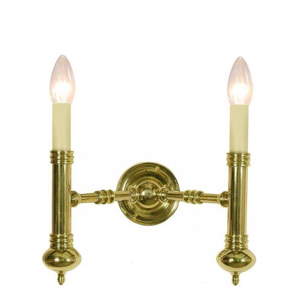 Twin Carlton Wall Light Lacquered Polished Brass No Shades
