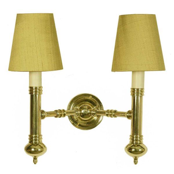 Twin Carlton Wall Light Unlacquered Natural Gold With Gold Interior