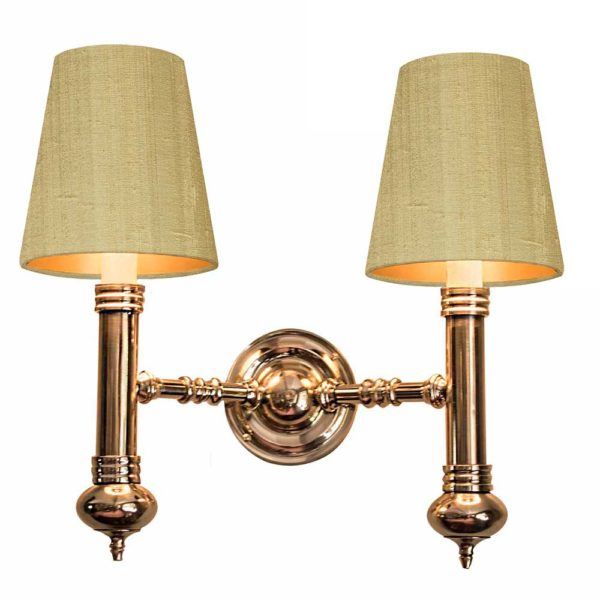 Twin Carlton Wall Light Unlacquered Natural Ivory With Gold Interior