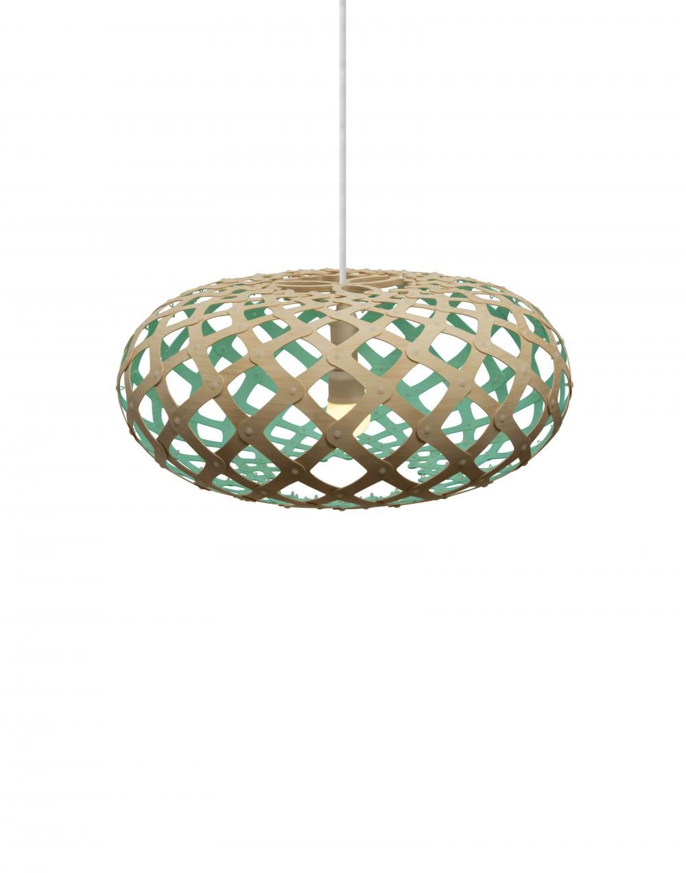 David Trubridge Kina Pendant Coloured 1 Side Small Aqua Blue Designer Pendant Lighting