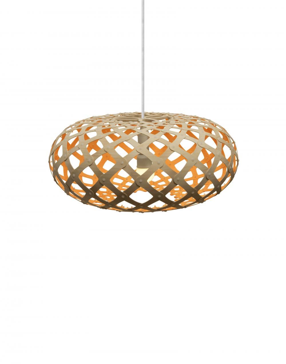 David Trubridge Kina Pendant Coloured 1 Side Small Orange Designer Pendant Lighting