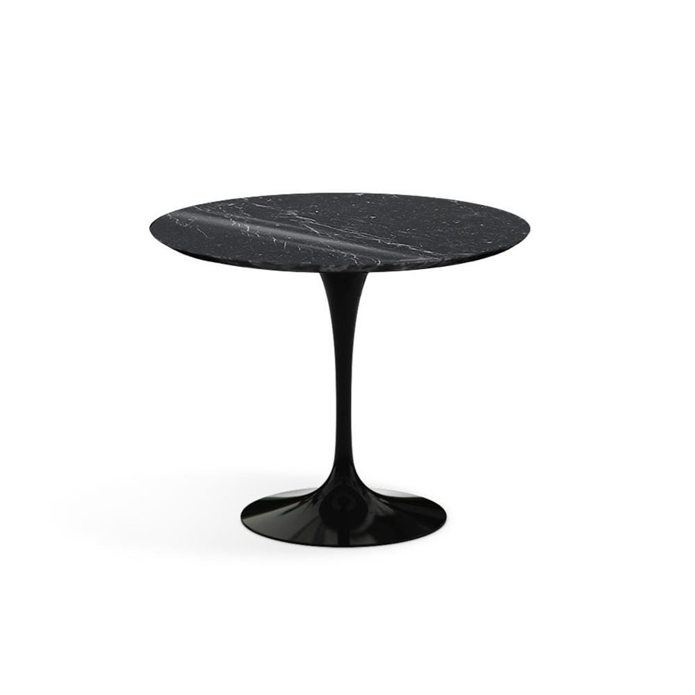 Knoll Saarinen Dining Table Round Marble Small Black Base Shiny Nero Marquina Black Marble Top Designer Furniture From Holloways Of Ludlow