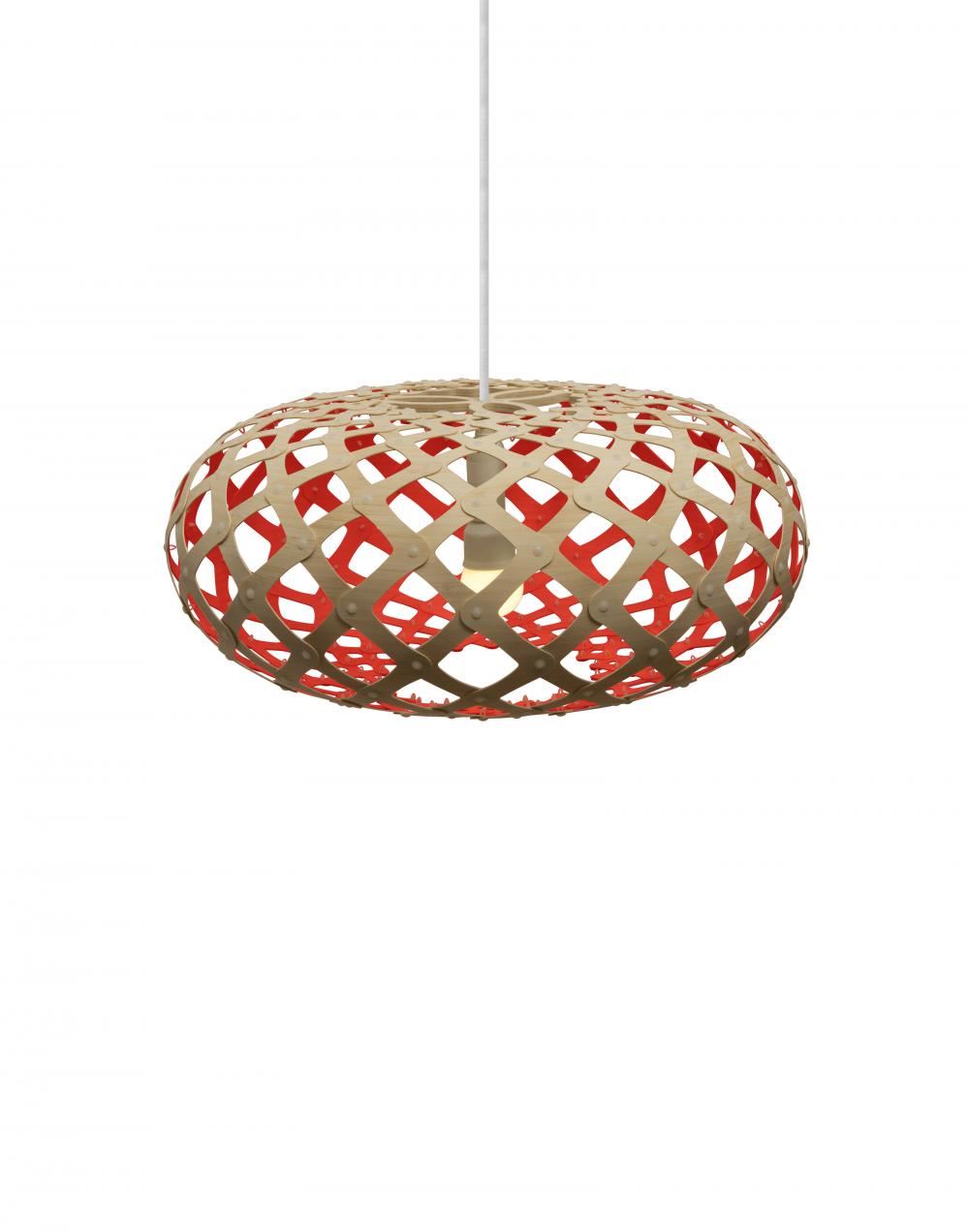 David Trubridge Outlet Kina Pendant Coloured 1 Side Small Red Designer Pendant Lighting