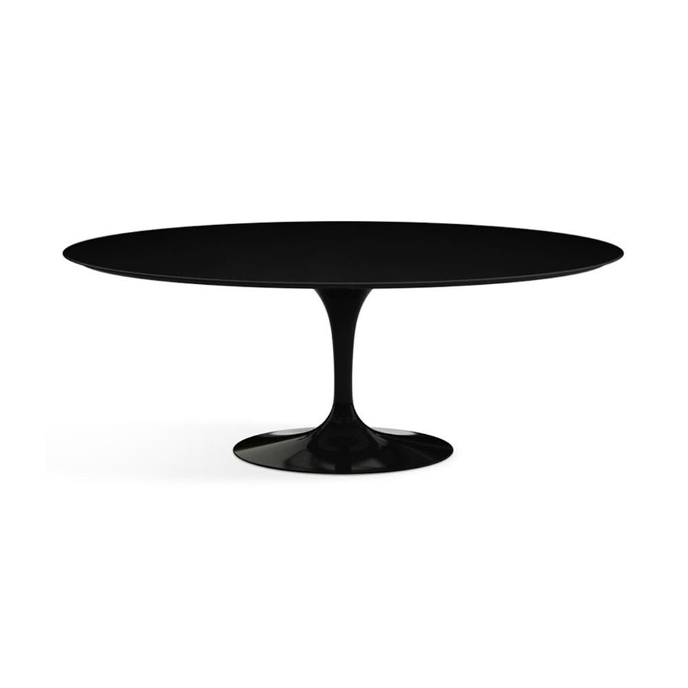 Knoll Saarinen Dining Table Oval Laminate Small Black Base Black Laminated Top Designer Furniture From Holloways Of Ludlow