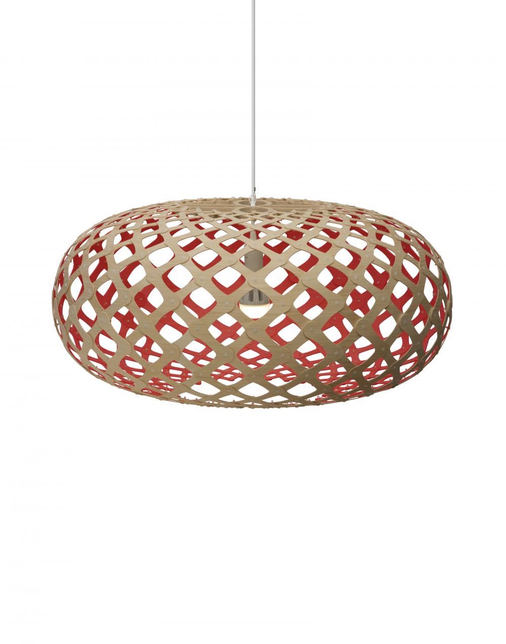 David Trubridge Kina Pendant Coloured 1 Side Xl Red Designer Pendant Lighting