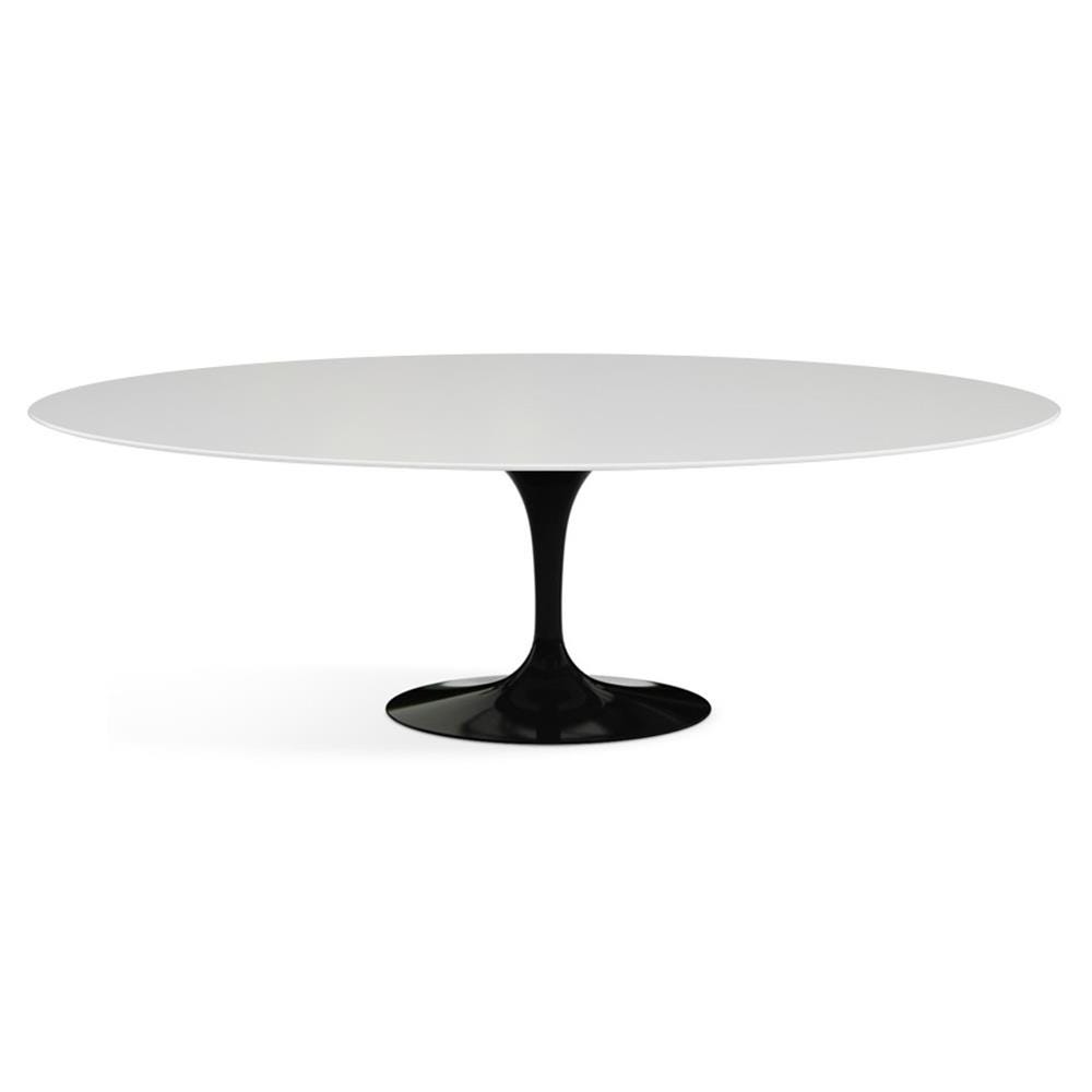 Knoll Saarinen Dining Table Oval Laminate Large Black Base White Laminated Top Designer Furniture From Holloways Of Ludlow