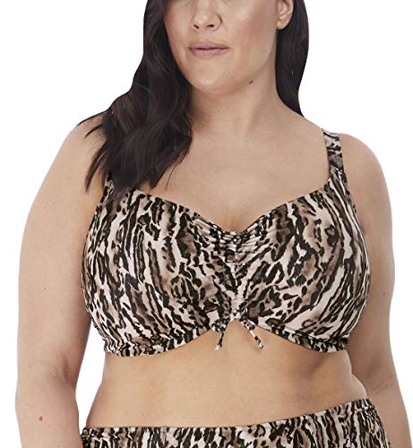 Embrace your wild side with Elomi's Fierce collection. The perfect poolside look is yours with this cropped bikini top, featuring innovative drawstring detailing on the centre bust that can be used to alter the coverage and look of this gorgeous bikini top. The balcony neckline of this crop bikini top creates a supportive fit with the underwired cups ensuring lift and a rounded shape. Shoulder straps are fully adjustable so you can achieve a fit that suits your curves whilst the back claps closure allows for a secure fit for all-day confidence.