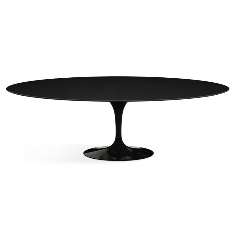 Knoll Saarinen Dining Table Oval Laminate Large Black Base Black Laminated Top White Designer Furniture From Holloways Of Ludlow