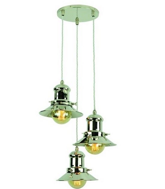 Edison Cluster Pendant Edison 3 Cluster Light Polished Nickel