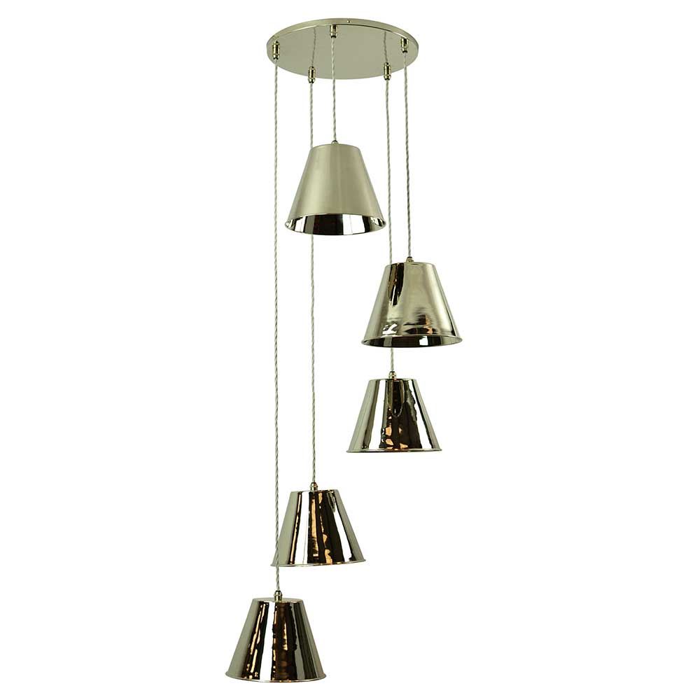 Map Room Cluster Pendant Map Room 5 Cluster Light Polished Nickel