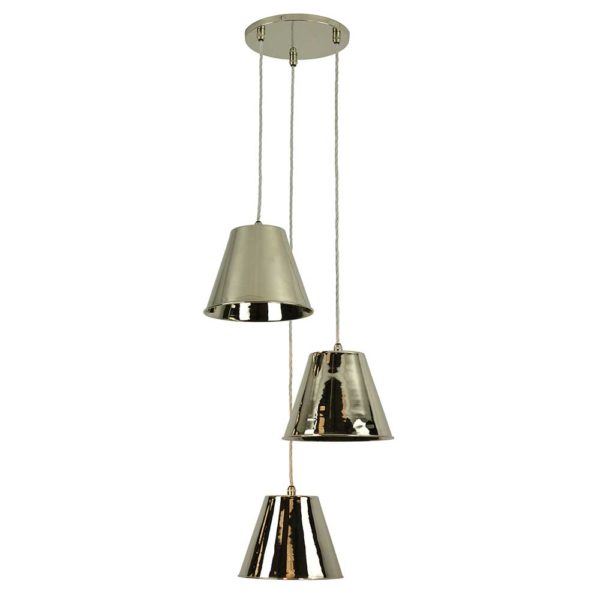 Map Room Cluster Pendant Map Room 3 Cluster Light Polished Nickel