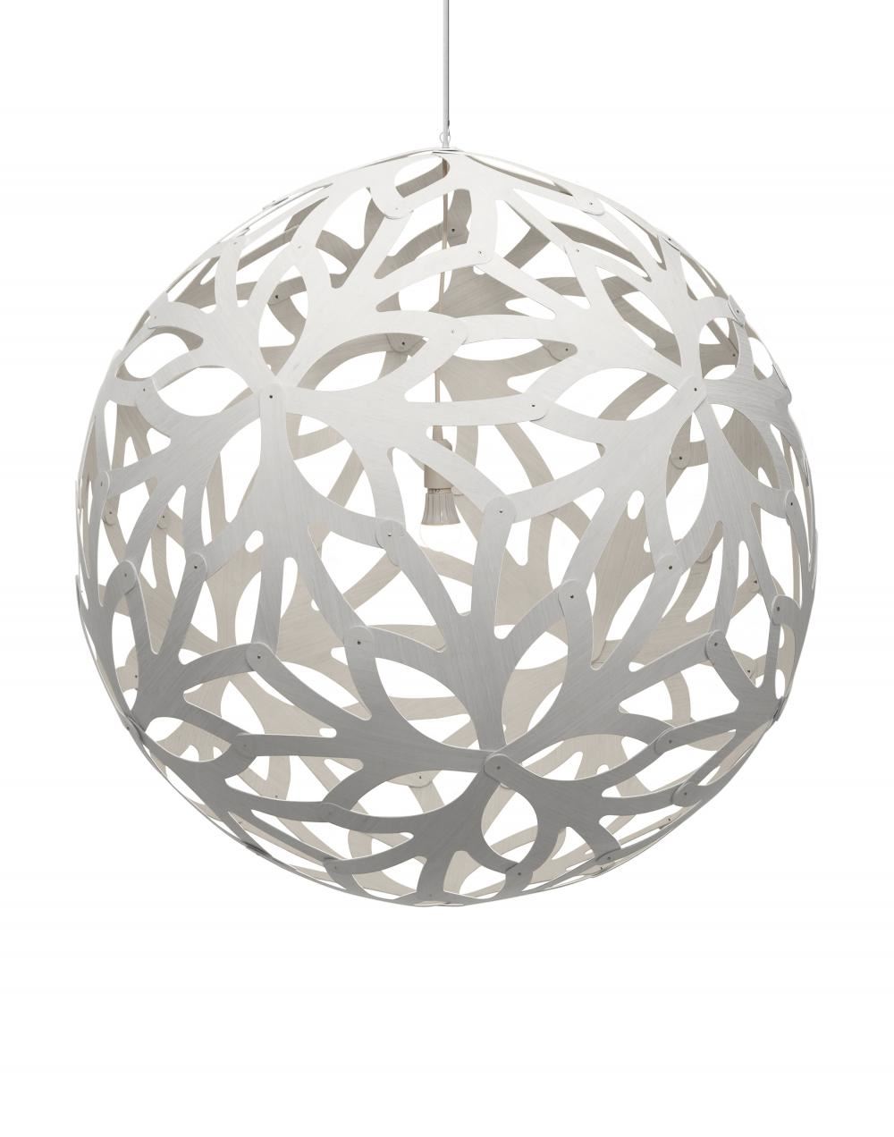 David Trubridge Floral Pendant Coloured 2 Sides Giant White Designer Pendant Lighting