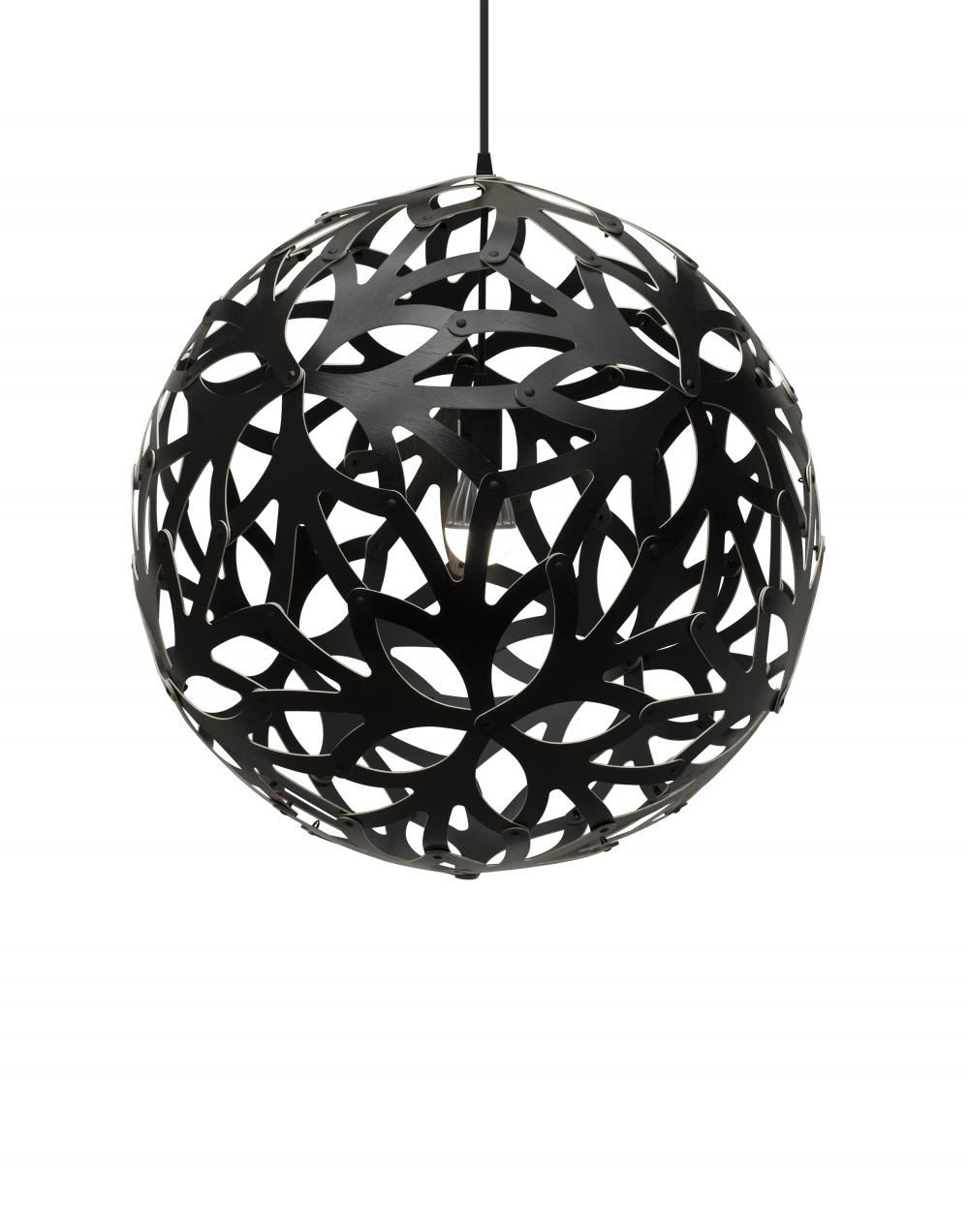 David Trubridge Floral Pendant Coloured 2 Sides Medium Black Designer Pendant Lighting