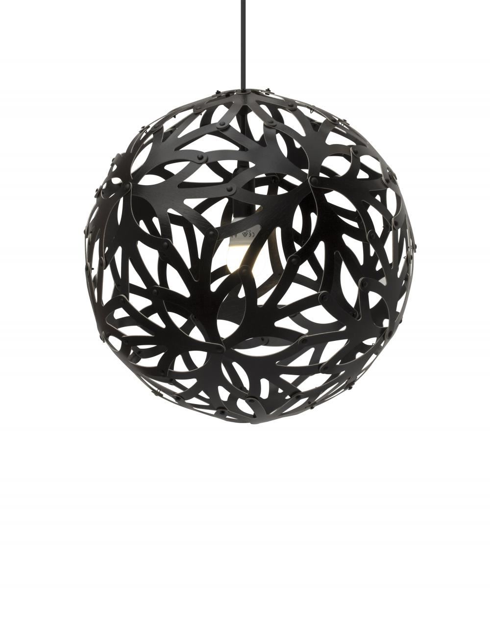 David Trubridge Floral Pendant Coloured 2 Sides Small Black Designer Pendant Lighting