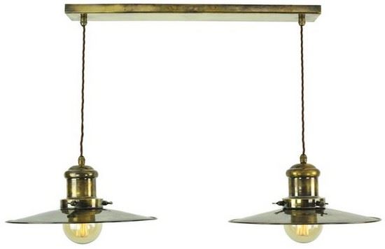 Edison Multiple Pendant Large Twin Light Antique Brass