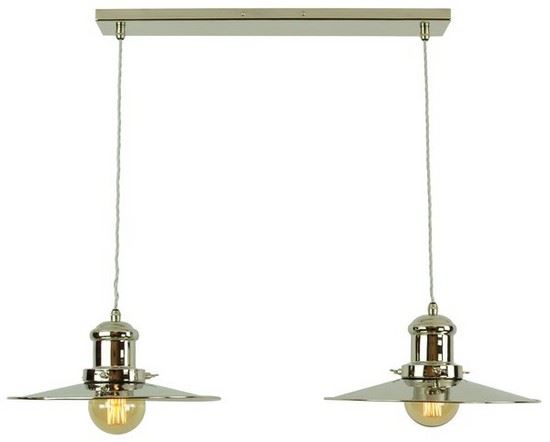 Edison Multiple Pendant Large Twin Light Polished Nickel