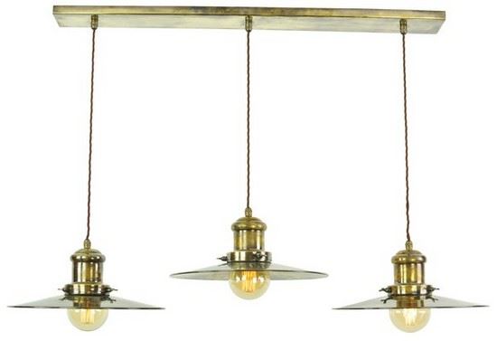 Edison Multiple Pendant Large Triple Light Antique Brass