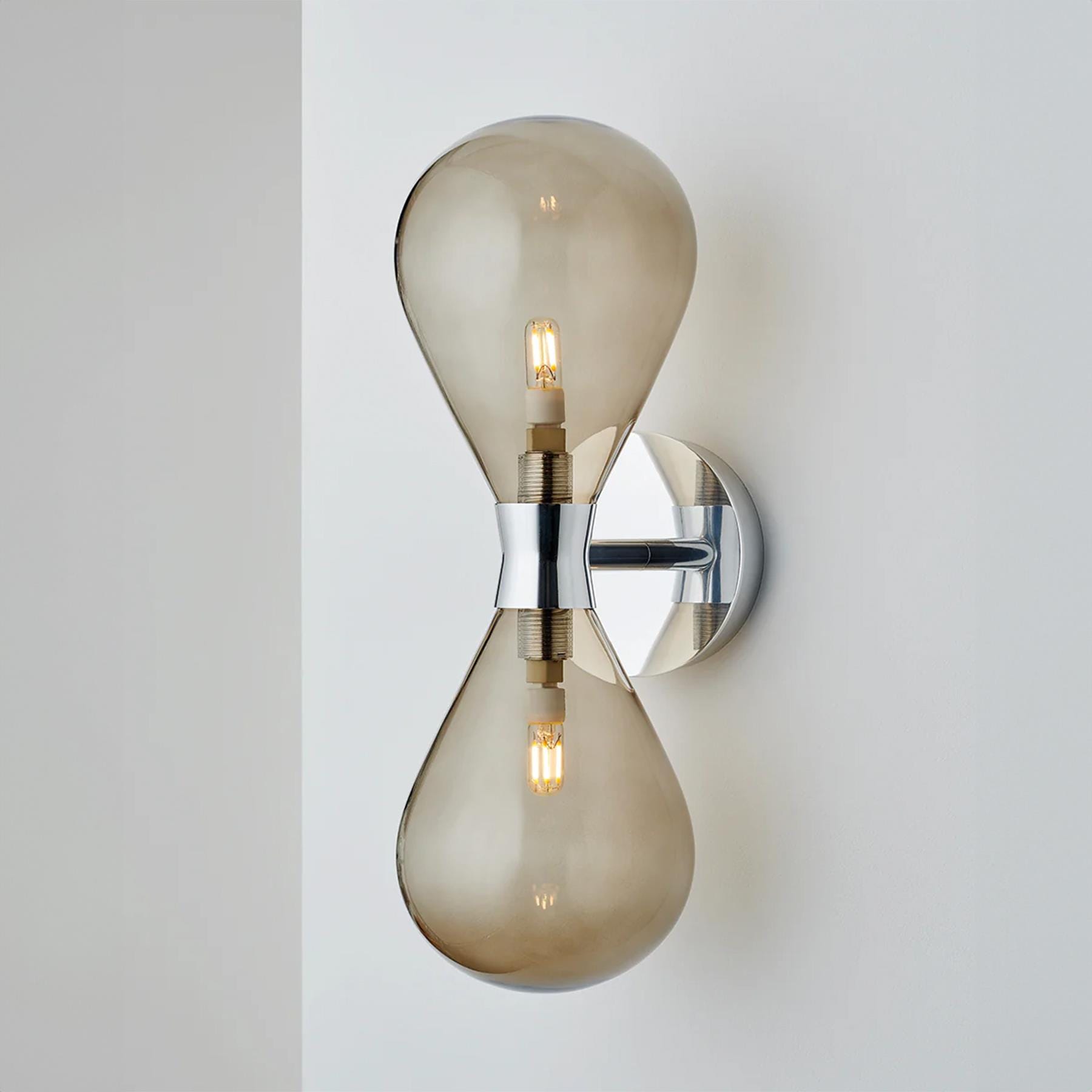 Tom Kirk Lighting Cintola Wall Light Twin Polished Aluminium Bronze Architectural Lighting Silver