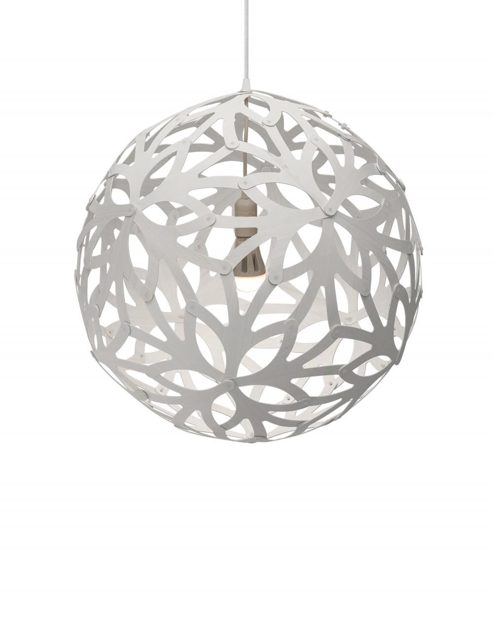 David Trubridge Floral Pendant Coloured 2 Sides Medium White Designer Pendant Lighting